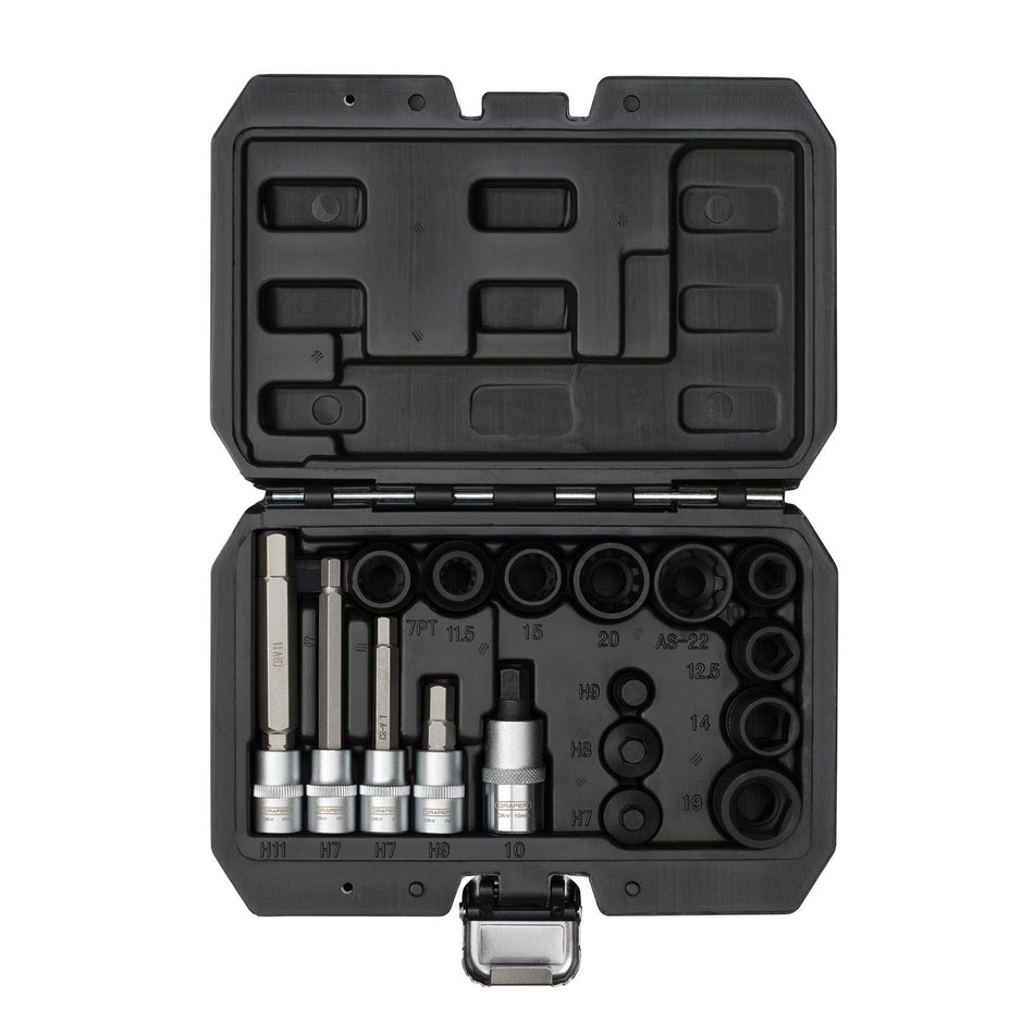 DRAPER 07114 Brake Caliper Socket and Bit Set (17 Piece)
