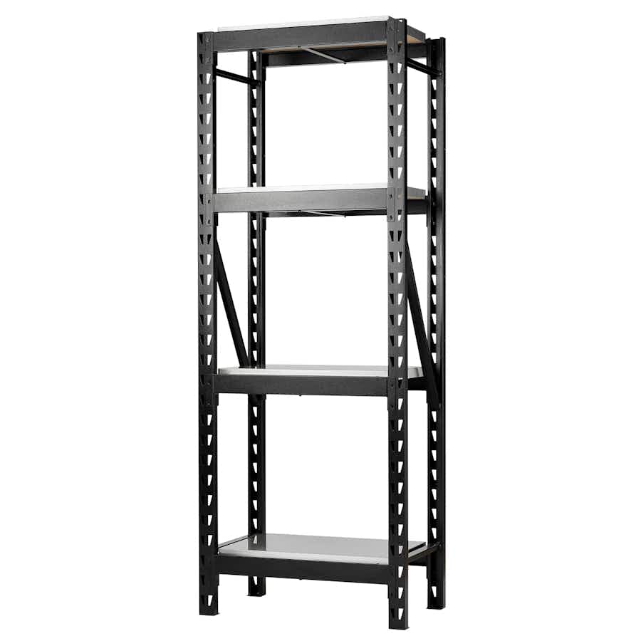 BUNKER® 27987 21 Piece Modular 4 Tier Racking with Stainless Steel Shelving, 750mm