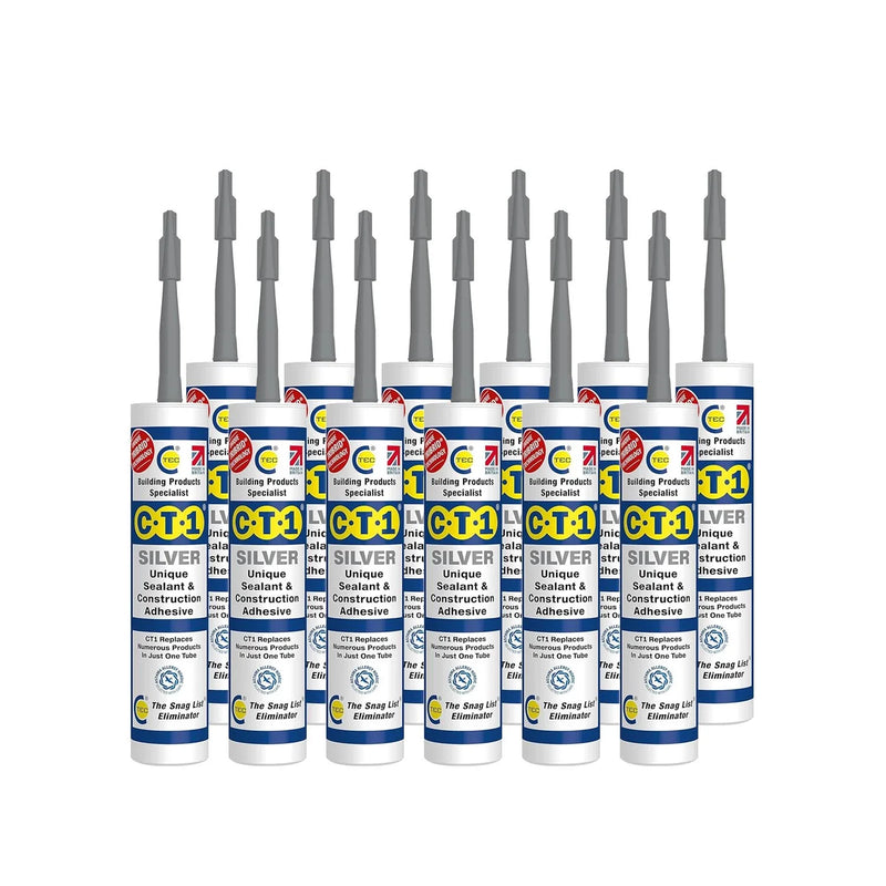 CT1 Silver Sealant & Adhesive Tribrid Multi-purpose Sealant, 290ml 1/2/3/6/12 Pack