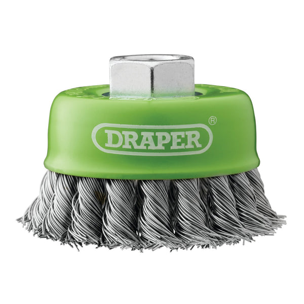 Draper 08054 Stainless-Steel Twist-Knot Wire Cup Brush, 75mm, M14