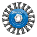 Draper 08055 Steel Twist-Knot Flat Wire Wheel Brush, 100mm, M14
