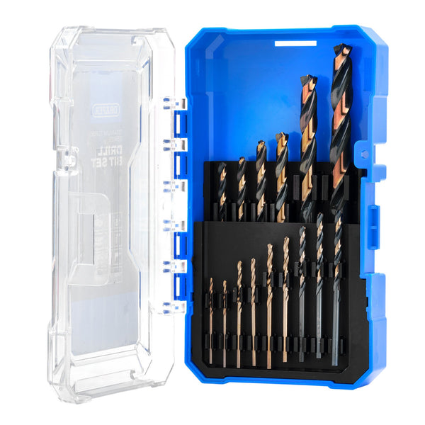 Draper 09103 HSS Turbo Titanium Drill Bit Set (15 Piece)