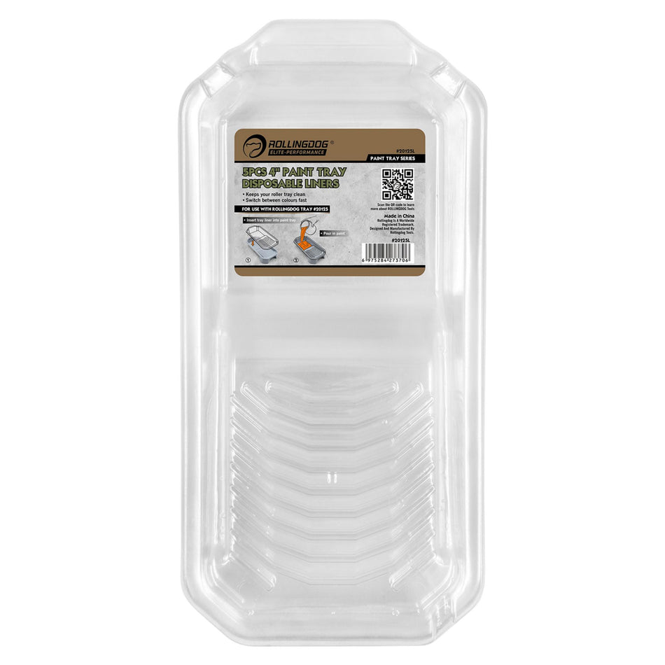 Draper 09355 ROLLINGDOG Paint Tray Liners, 4"/100mm (Pack of 5)