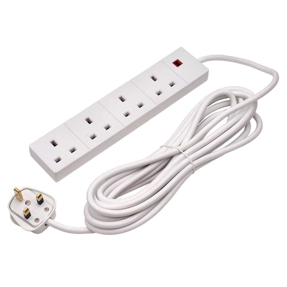 Draper 09658 Four Socket Extension Lead with Neon Indicator, 5m