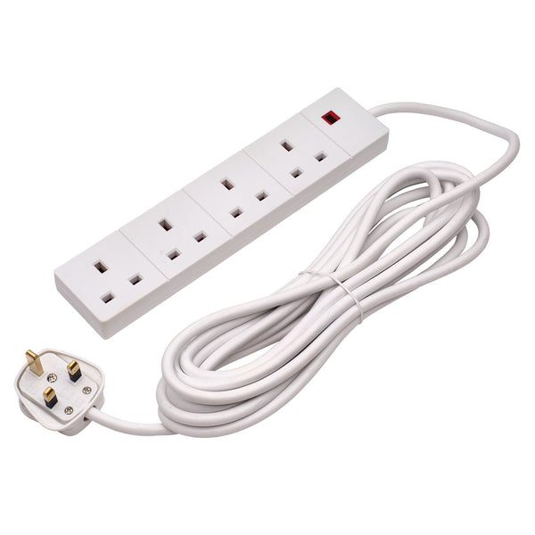 Draper 09658 Four Socket Extension Lead with Neon Indicator, 5m