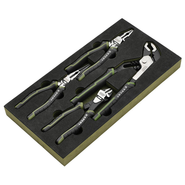 Draper Expert 09778  High Leverage Pliers Set with Water Pump Pliers in EVA Foam Tray (4 Piece)