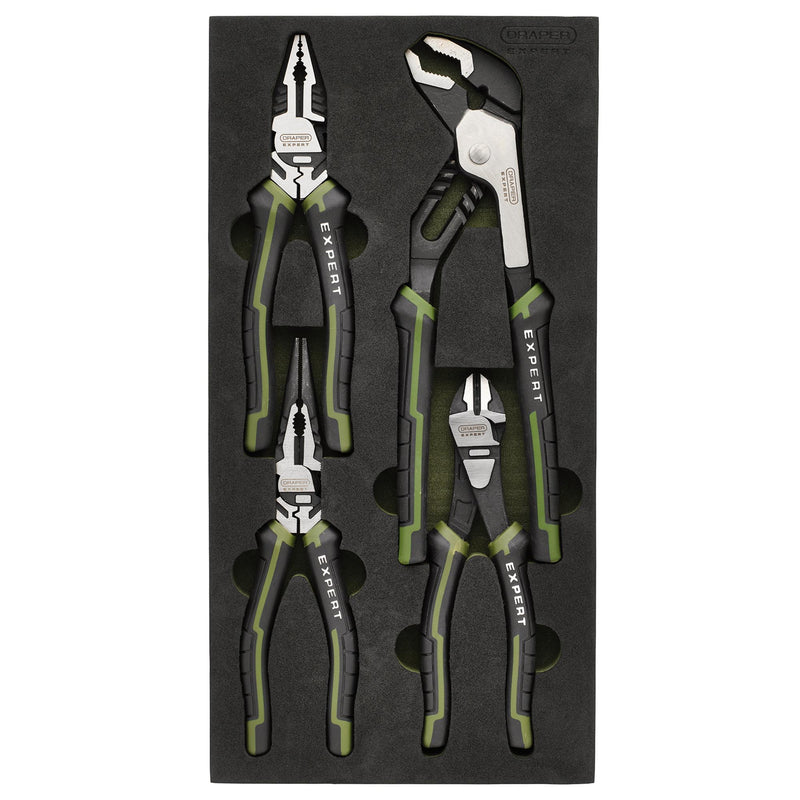 Draper Expert 09778  High Leverage Pliers Set with Water Pump Pliers in EVA Foam Tray (4 Piece)