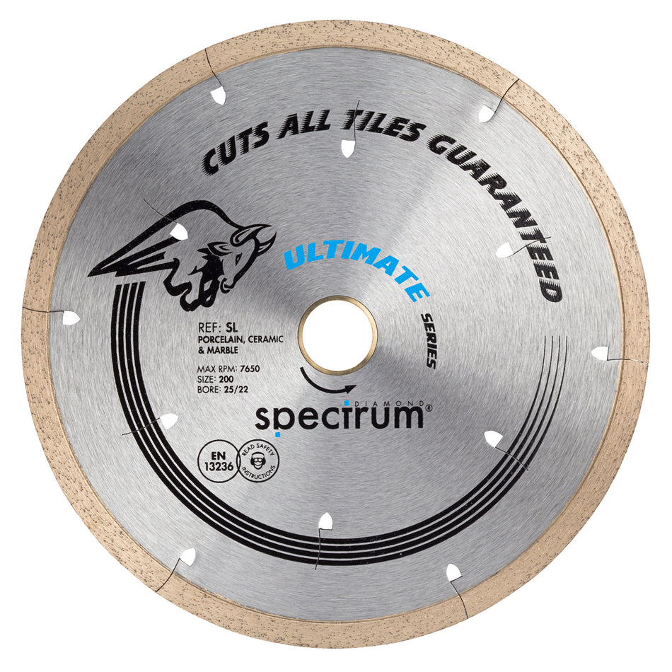 OX Tools OX-SL200/25/22 Spectrum Ultimate Dia Blade - All Tiles Guaranteed - 200/25.4/22.23mm