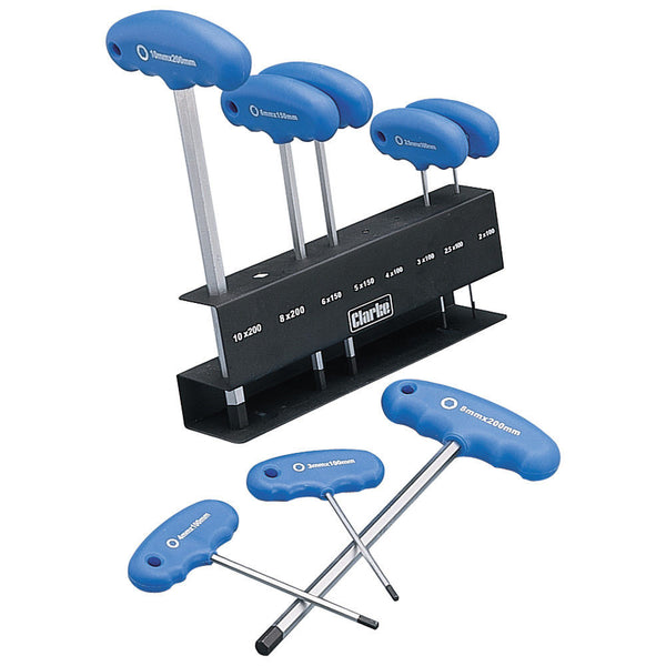 Clarke 1700458 PRO58 8 piece Metric 'T' Handle Straight Hex Key Set