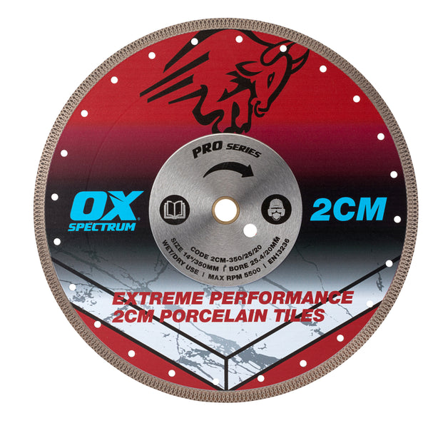 OX Tools OX-2CM-350/25/20 2CM Porcelain Cutting Blade - 350/25.4/20mm