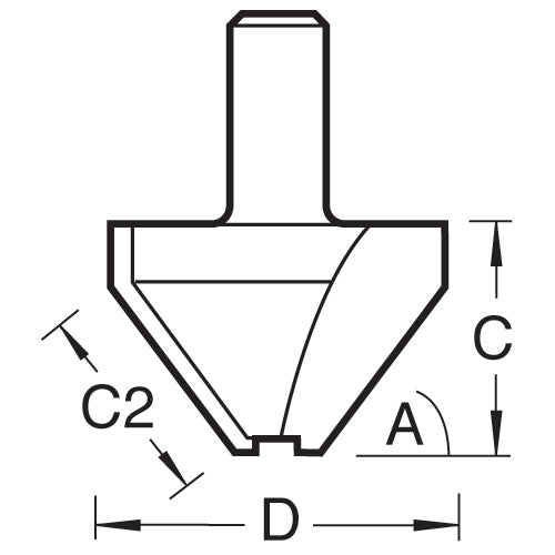 Trend Tools 10/2X1/2TC Mortar Groove/Large Chamfer 60 Degrees