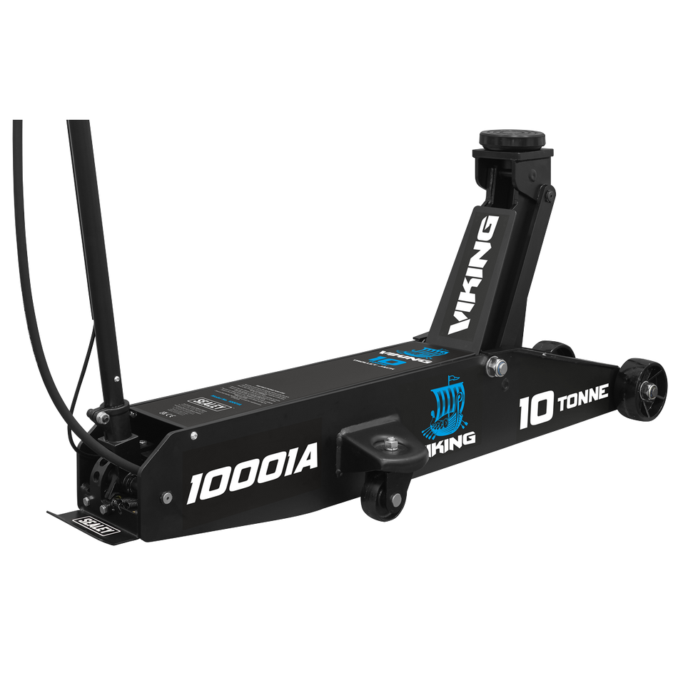 Sealey 10001A Viking Professional Long Reach Air/Manual Operation Trolley Jack with Rocket Lift 10 Tonne