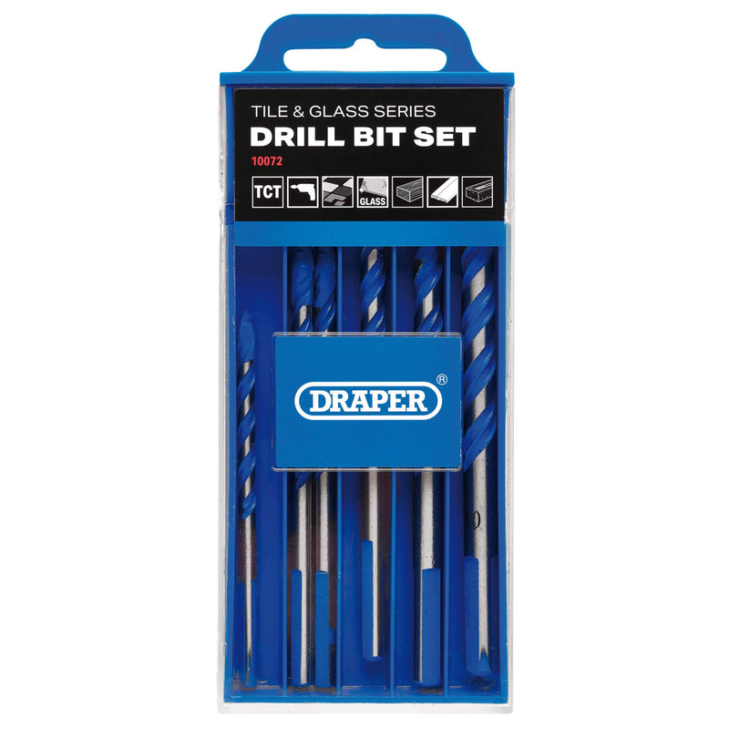 Draper 10072 TCT Tile and Glass Drill Bit Set (6 Piece)