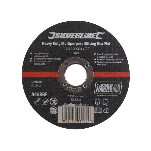 Silverline 103672 Heavy Duty Multipurpose Slitting Disc Flat