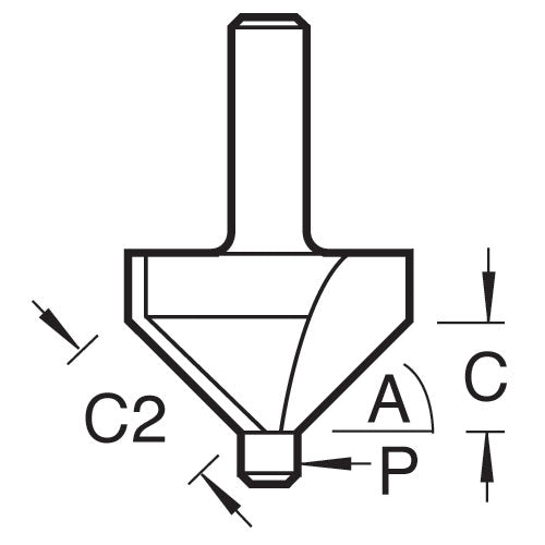 Trend Tools 10H/1X1/4TC Pin Guided Chamfer Bevel Cutter 45 Degrees
