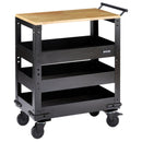 BUNKERå¨ 11495 3 Tier Trolley with Pull Handle and Hardwood Worktop, 714mm