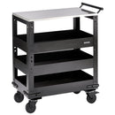 BUNKERå¨ 11585 3 Tier Trolley with Pull Handle and Stainless Steel Worktop, 714mm
