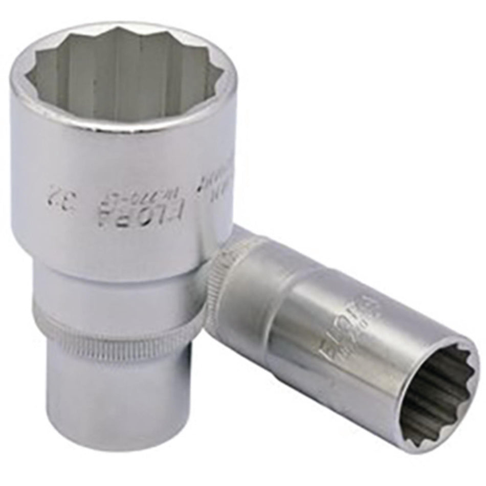 DRAPER 11938 Elora Deep Bi-Hexagon Socket, 1/2" Sq. Dr., 27mm