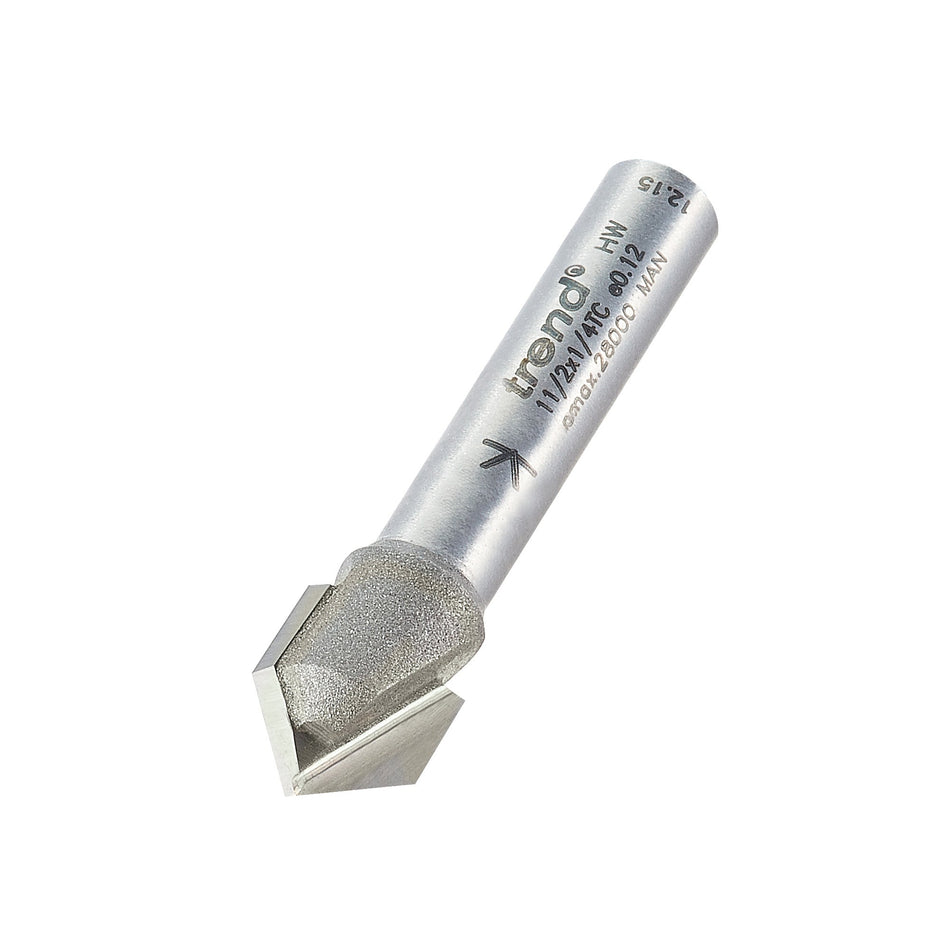 Trend Tools 11/2X1/4TC Chamfer V Groove Cutter 45 Degrees
