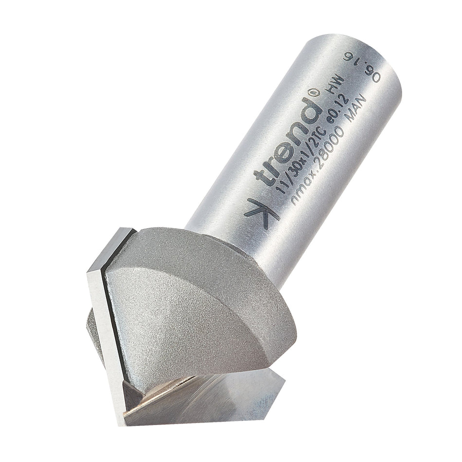 Trend Tools 11/30X1/2TC Chamfer V Groove Cutter 45 Degrees