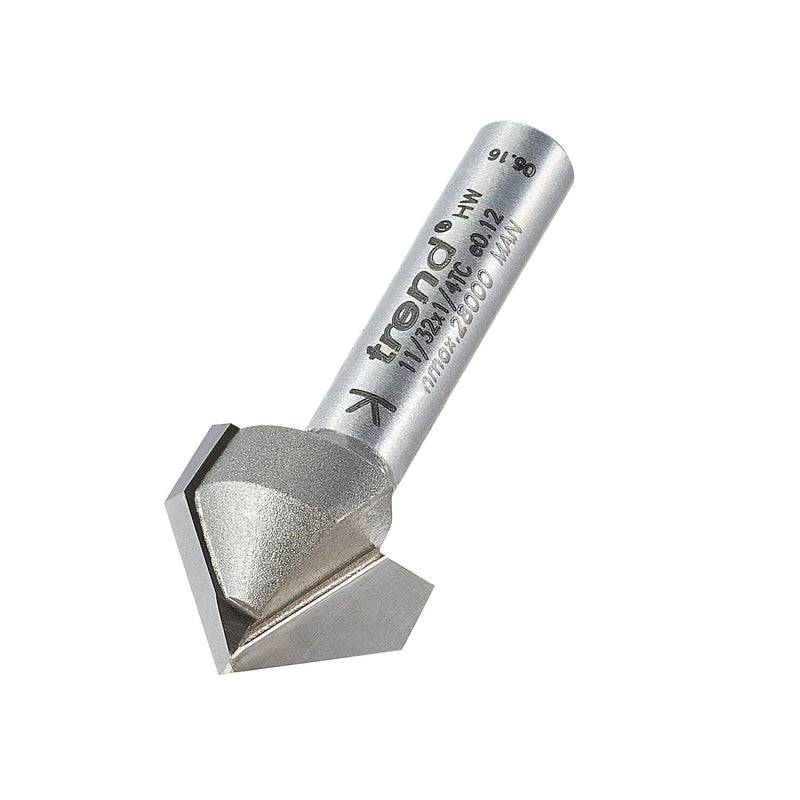 Trend Tools 11/32X1/4TC Chamfer V Groove Cutter 45 Degrees