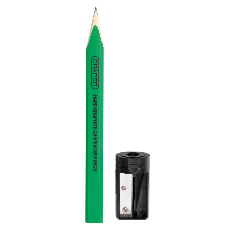 DRAPER 12145 Carpenter's Pencils with Sharpener (Pack of 10)