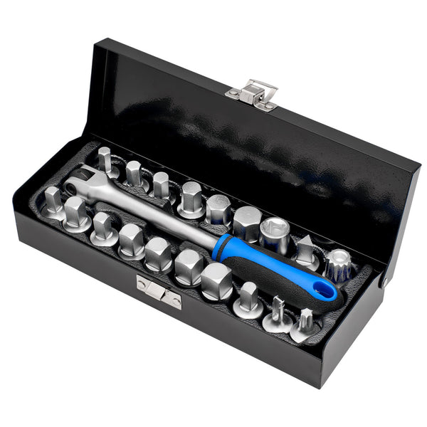 Draper 12396 Oil Drain Sump Plug Key Set, 3/4" Sq. Dr. (20 Piece)