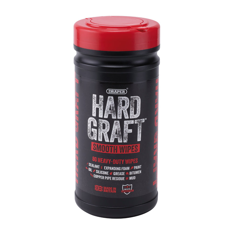 Draper 12434 Draper Hard Graft Multipurpose Smooth Wipes (Tub of 80)