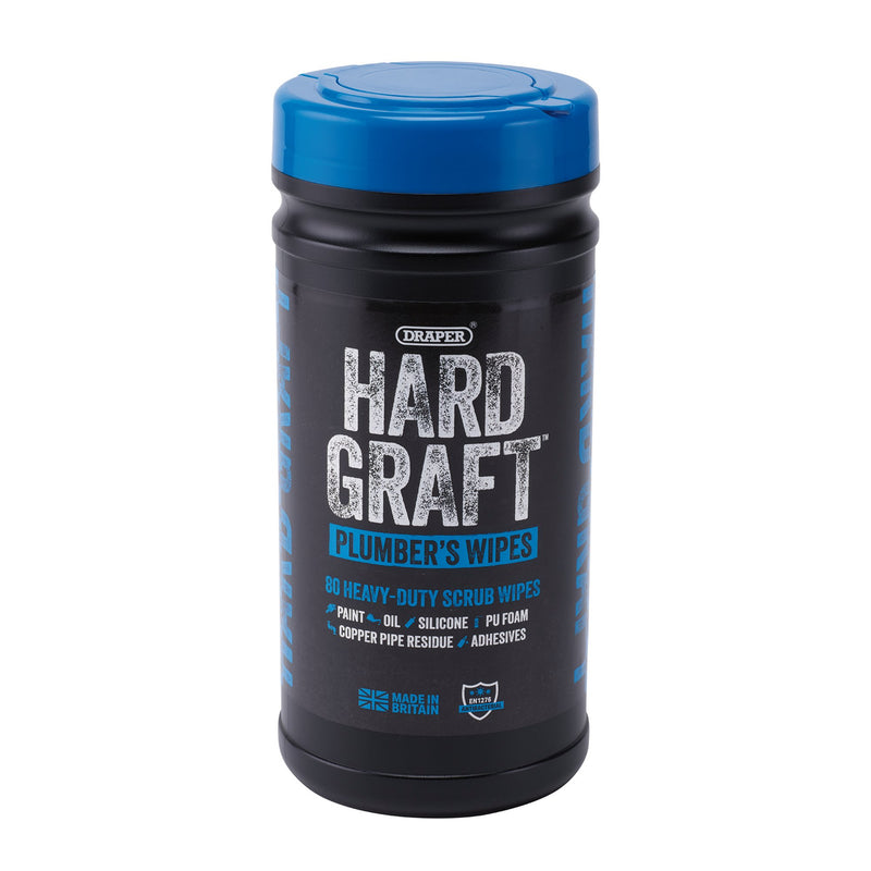 Draper 12438 Draper Hard Graft Plumbers Wipes (Tub of 80)