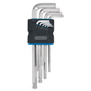 DRAPER 12808 Metric Long Arm Ball End Hex Key Set (9 Piece)