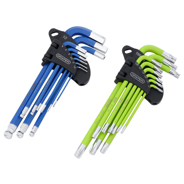 DRAPER 12823 Draper TX-STAR¨ Metric Ball End Hex Key Sets in EVA Storage Tray (18 Piece)