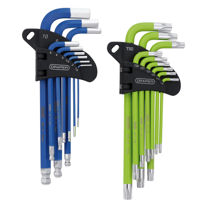 DRAPER 12823 Draper TX-STAR¨ Metric Ball End Hex Key Sets in EVA Storage Tray (18 Piece)