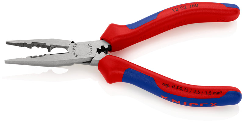 KNIPEX 13 02 160 Electricians' Pliers with multi-component grips black atramentized 160 mm