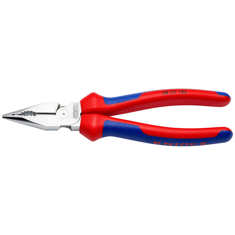 DRAPER 13181 KNIPEX 08 25 185 SB Needle-Nose Combination Pliers with multi-component grips chrome-plated, 185mm