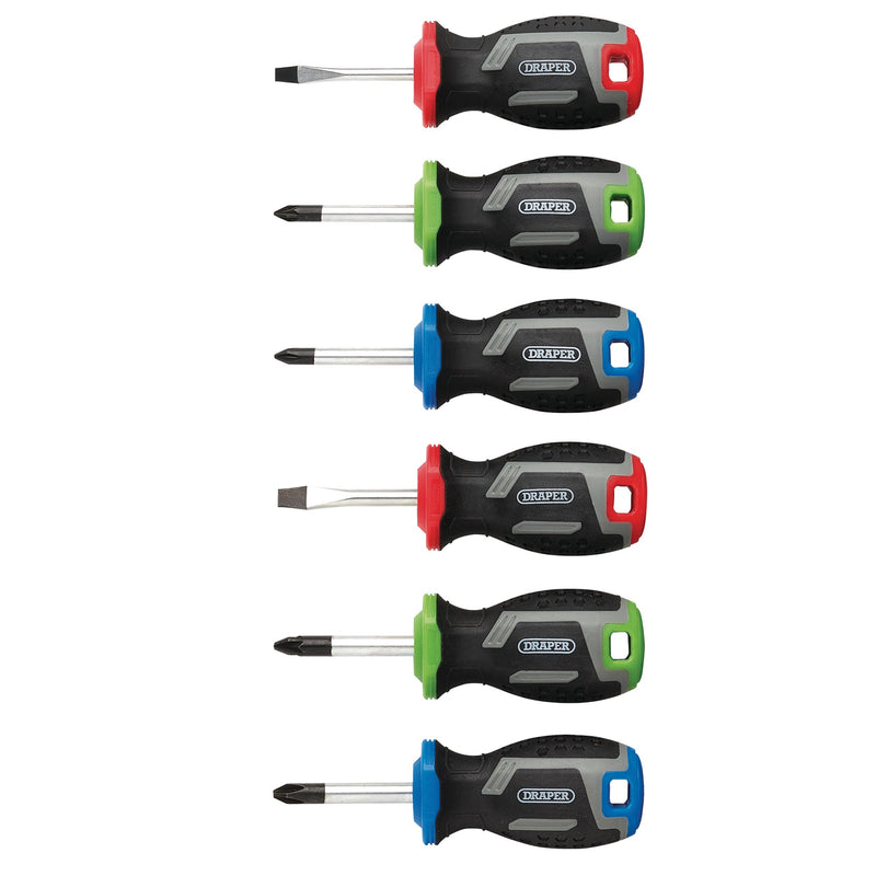 Draper 13432 Stubby Soft Grip Screwdriver Set (6 Piece)