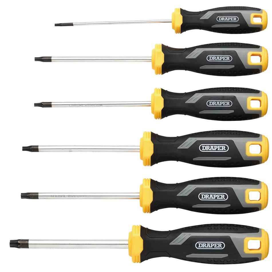 Draper 13435 Draper TX-STAR Tamperproof Soft Grip Screwdriver Set (6 Piece)