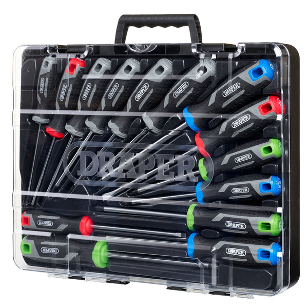 Draper 13437 Soft Grip Screwdriver Set with Draper TX-STAR (14 Piece)