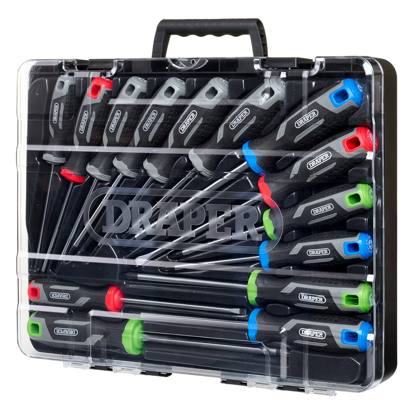 Draper 13437 Soft Grip Screwdriver Set with Draper TX-STAR (14 Piece)