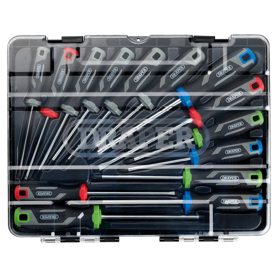 Draper 13437 Soft Grip Screwdriver Set with Draper TX-STAR (14 Piece)