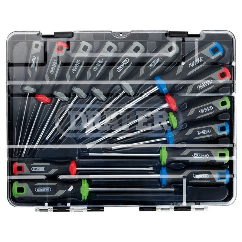 Draper 13437 Soft Grip Screwdriver Set with Draper TX-STAR (14 Piece)
