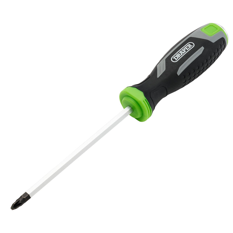Draper 13452 Pound Thru Pozi Soft Grip Screwdriver, PZ2 x 125mm