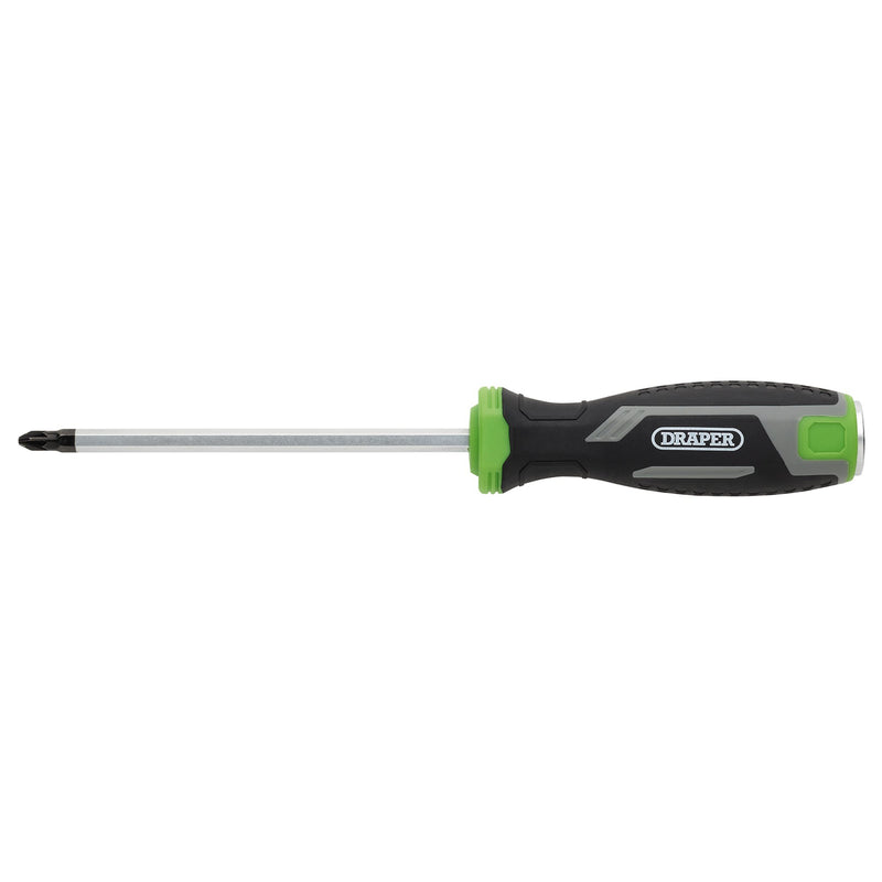 Draper 13452 Pound Thru Pozi Soft Grip Screwdriver, PZ2 x 125mm