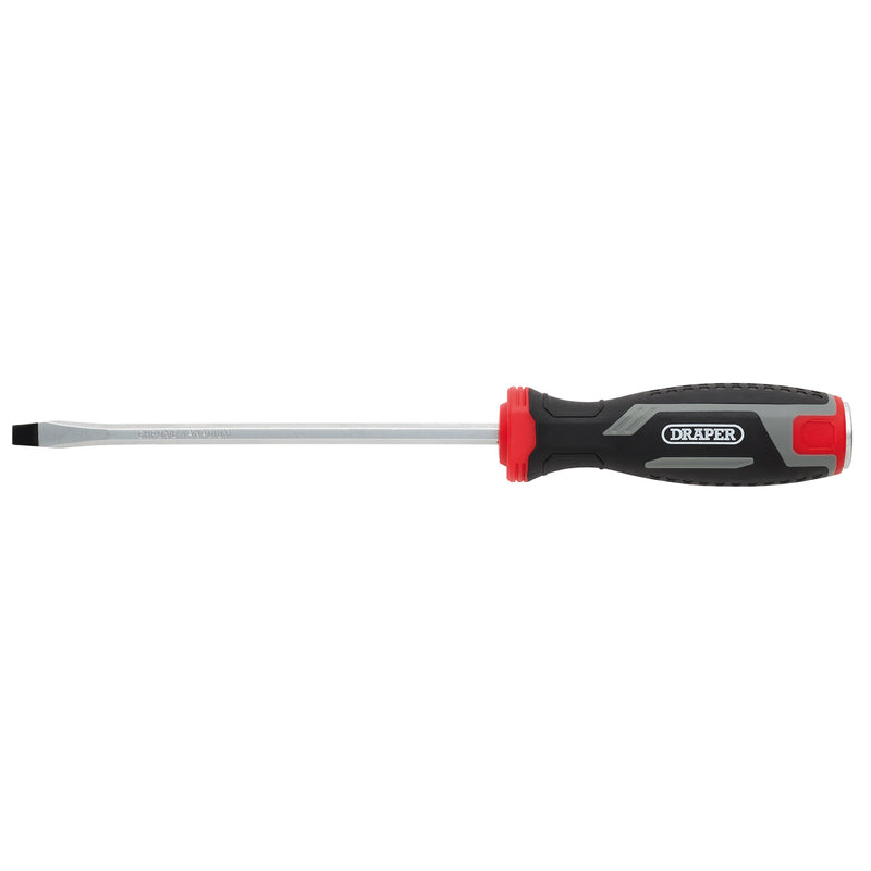 Draper 13464 Pound Thru Slotted Soft Grip Screwdriver, SL6.5 x 150mm