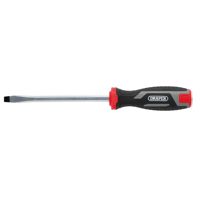 Draper 13478 Pound Thru Slotted Soft Grip Screwdriver, SL8 x 150mm