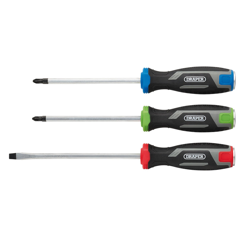 Draper 13486 Pound Thru Soft Grip Screwdriver Set (3 Piece)