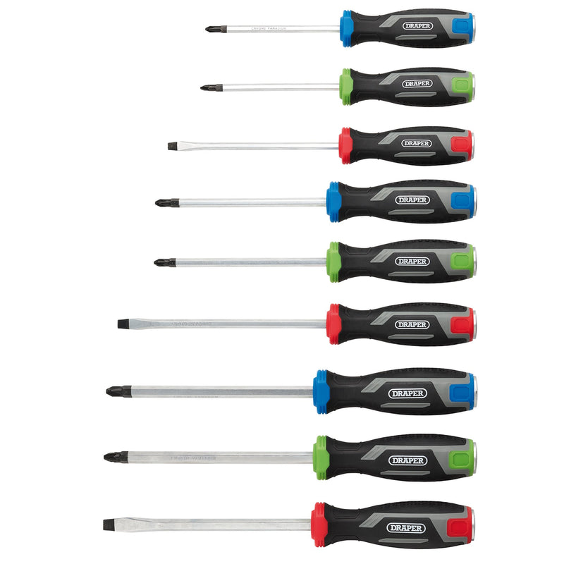 Draper 13487 Pound Thru Soft Grip Screwdriver Set (9 Piece)