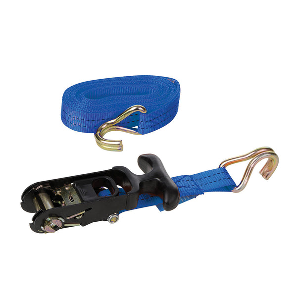 Silverline 135487 Rubber-Handled Ratchet Tie Down Strap J-Hook