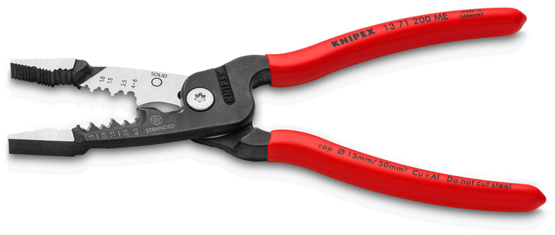 KNIPEX 13 71 200 ME WireStripper metric version plastic coated black atramentized 200 mm