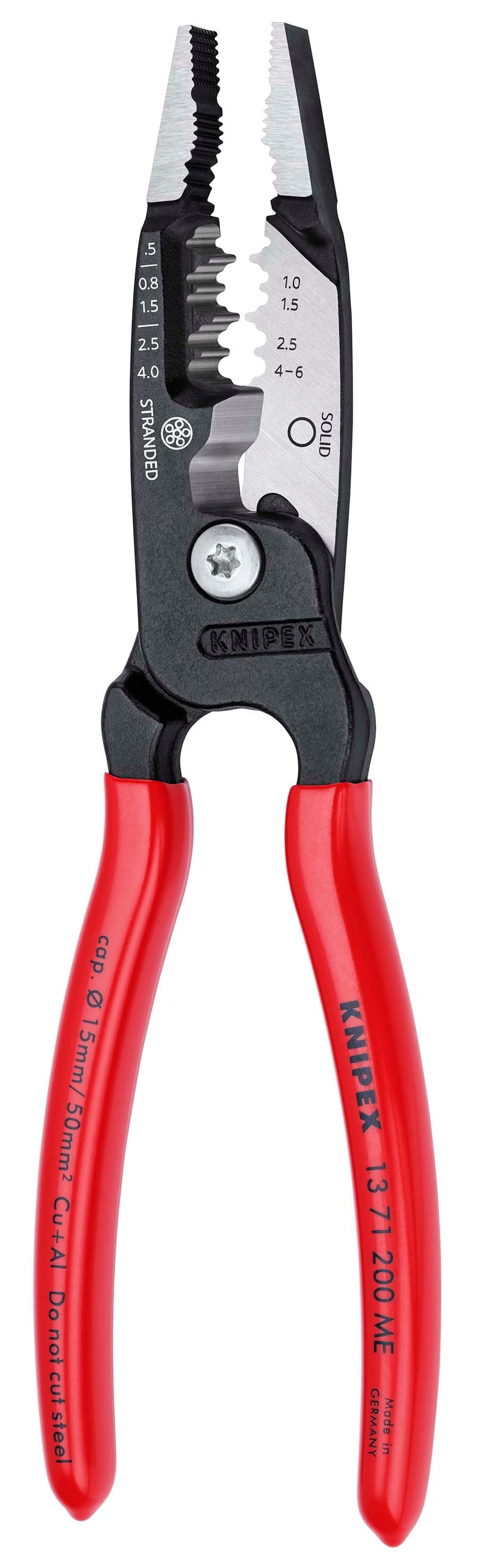 KNIPEX 13 71 200 ME WireStripper metric version plastic coated black atramentized 200 mm