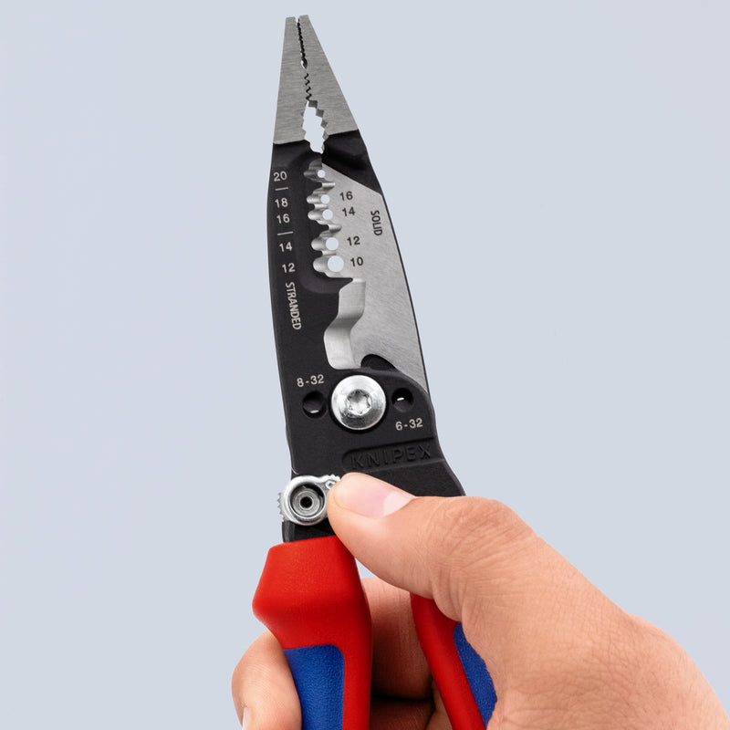 KNIPEX 13 72 8 WireStripper Multifunction Electrician Pliers American style with multi-component grips black atramentized 200 mm